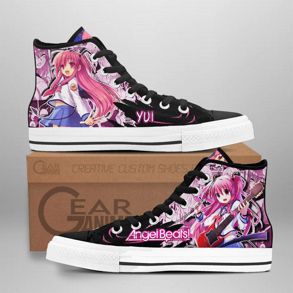 Angel Beats Yui Custom Anime High-Top Canvas Shoes NTT021