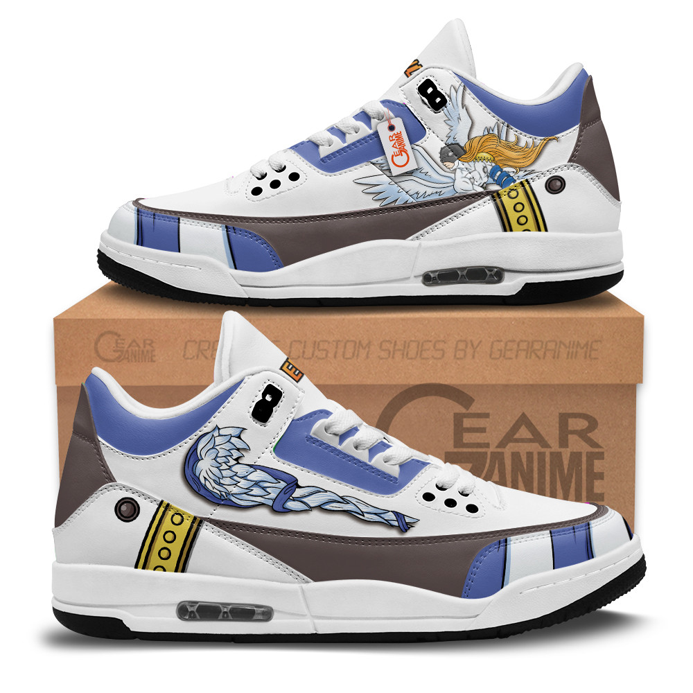 Angemon Custom Anime Retro 3 Leather Sneakers