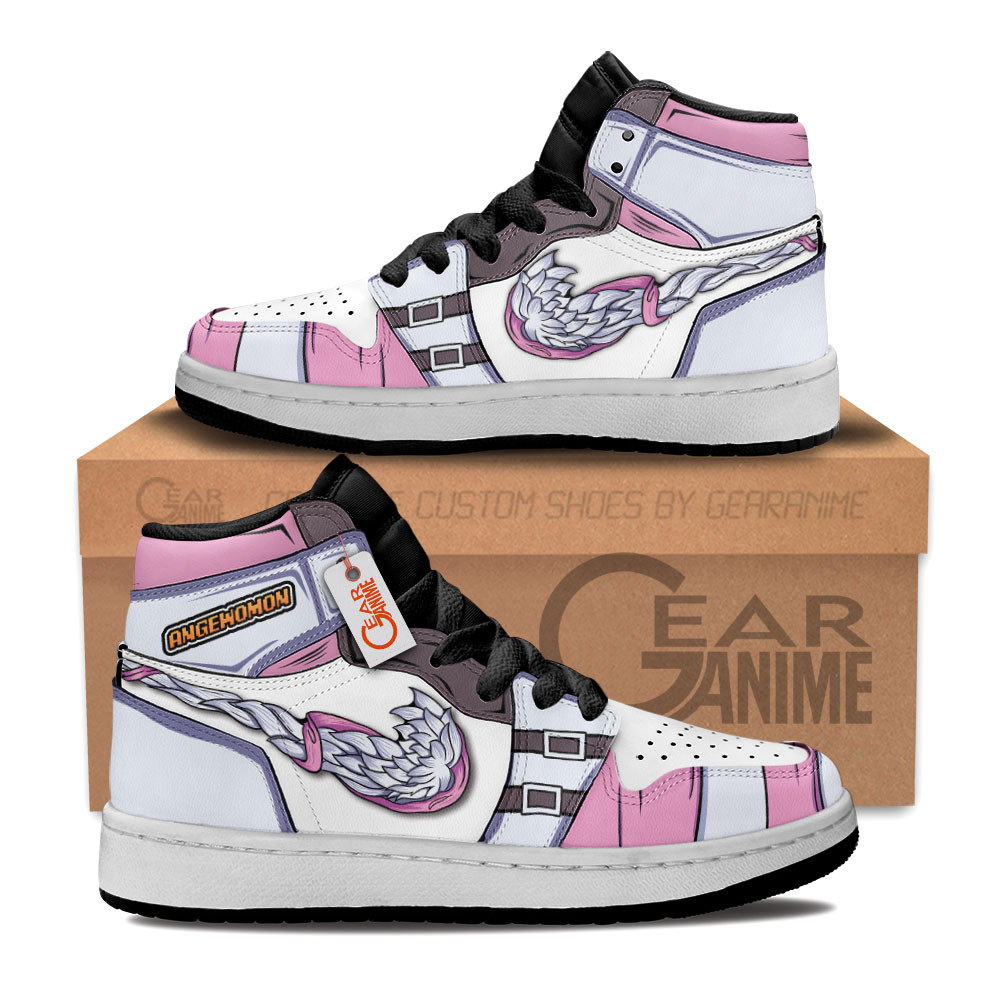 Angewomon Custom Anime Kids High-Top Leather Sneakers
