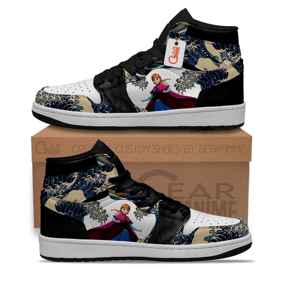 Anna Kanagawa Great Wave Custom Movie High-Top Leather Sneakers