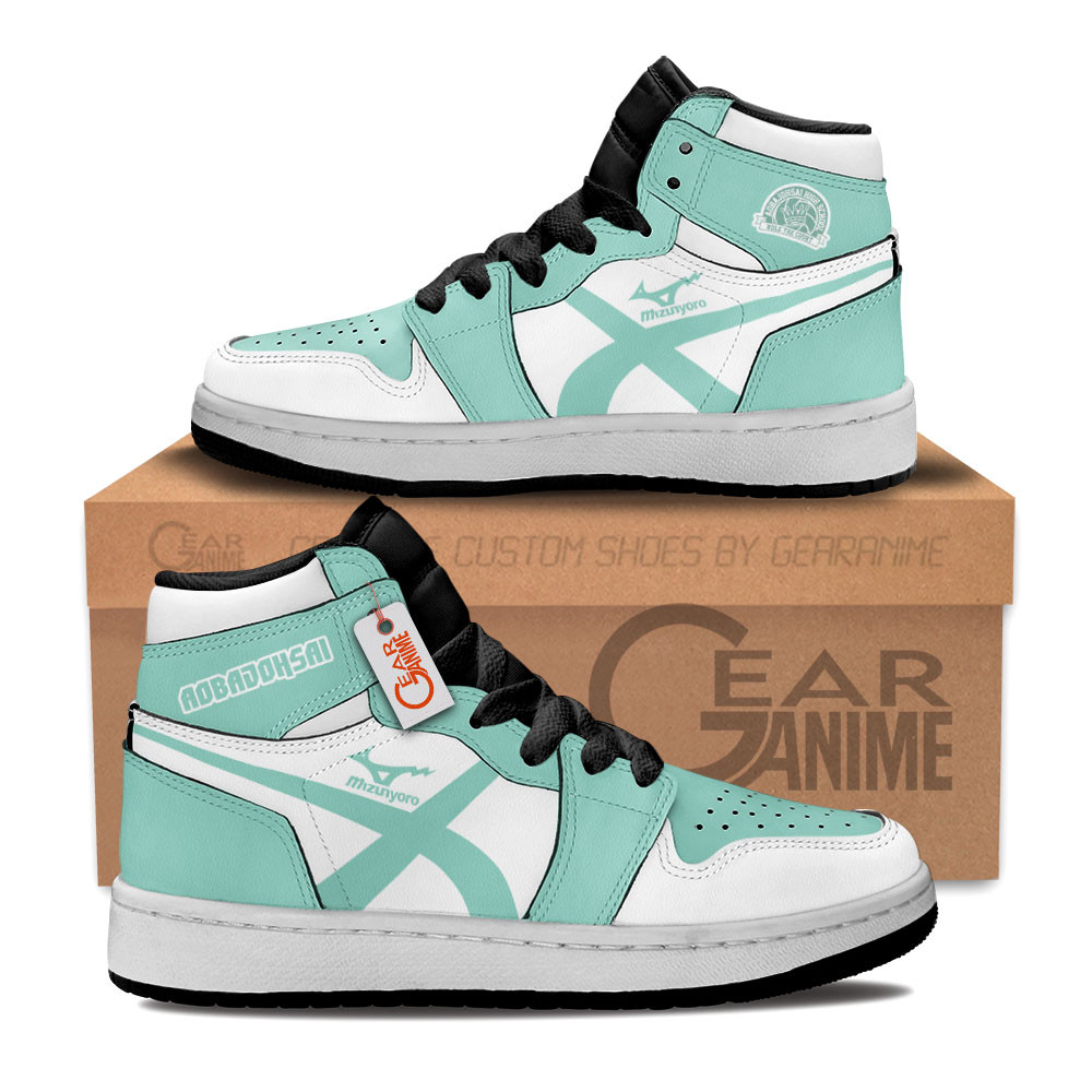 Aoba Johsai High Custom Anime Kids High-Top Leather Sneakers Personalized