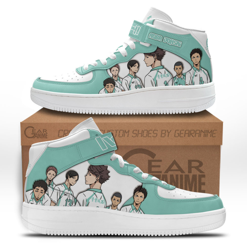Aoba Johsai High Custom Anime Mid-Top Leather Sneakers