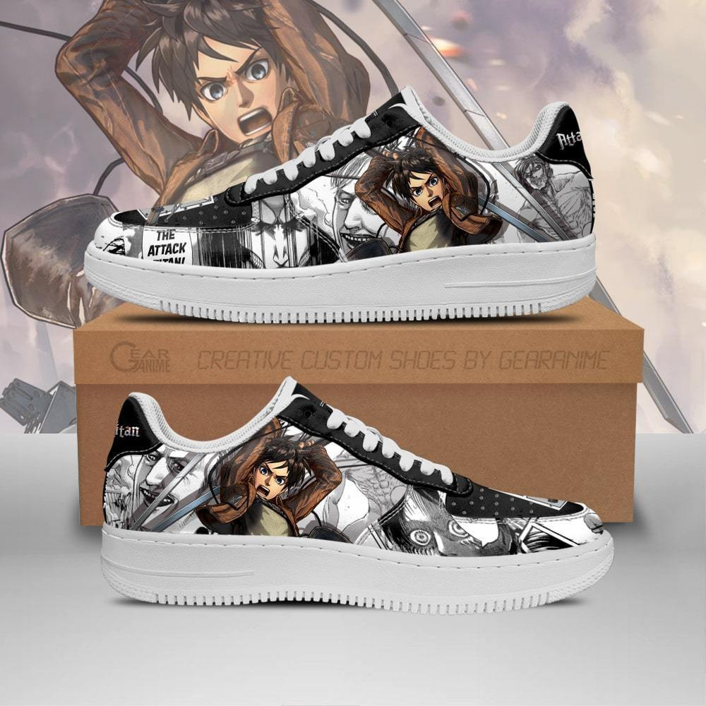 AOT Eren Custom Anime Low-Top Leather Sneakers
