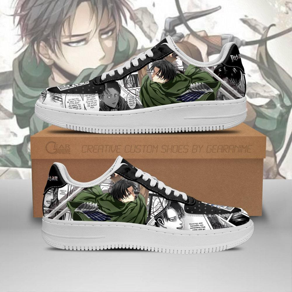 AOT Levi Ackerman Custom Anime Low-Top Leather Sneakers