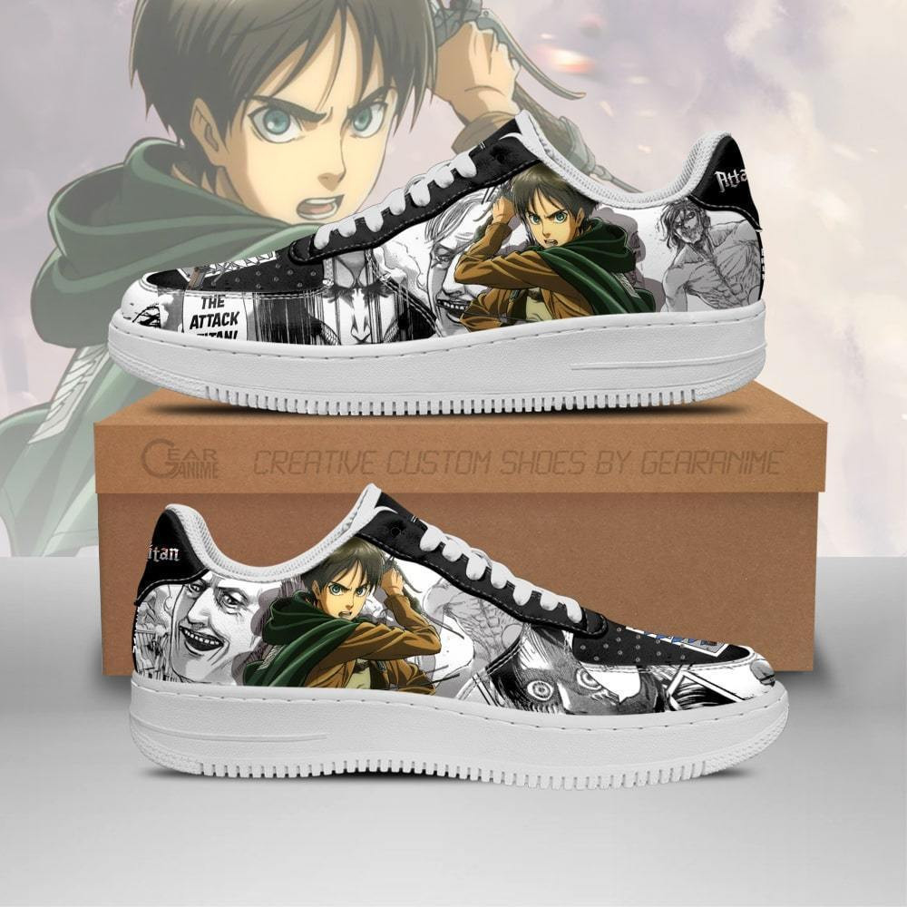 AOT Scout Eren Custom Anime Low-Top Leather Sneakers