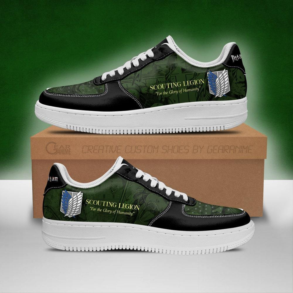 AOT Scout Regiment Slogan Custom Anime Low-Top Leather Sneakers