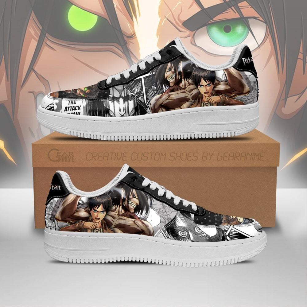 AOT Titan Eren Custom Anime Low-Top Leather Sneakers