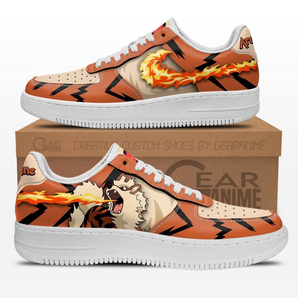Arcanine Custom Anime Low-Top Leather Sneakers
