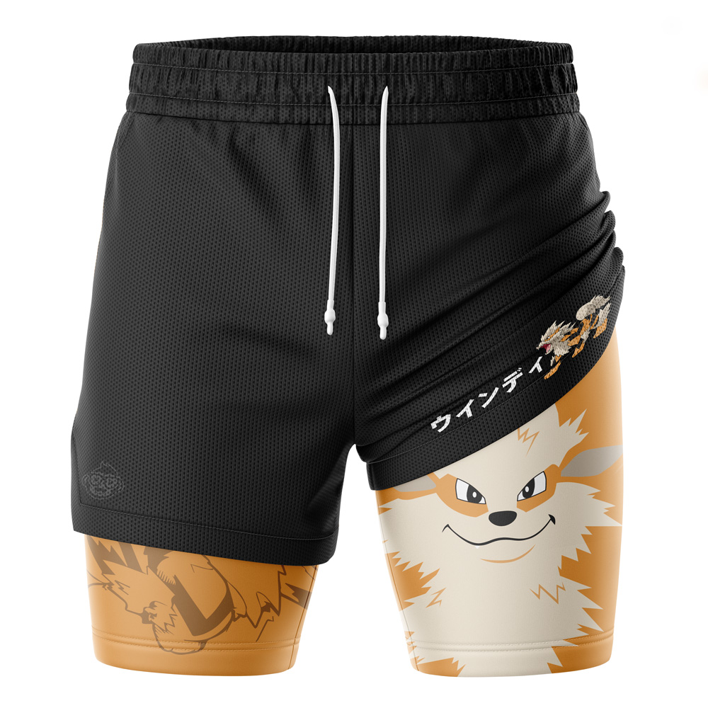 Arcanine Pokemon 2-in-1 Performance Shorts