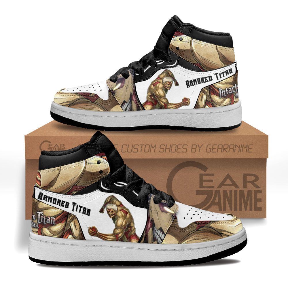 Armored Titan Custom Anime Kids High-Top Leather Sneakers