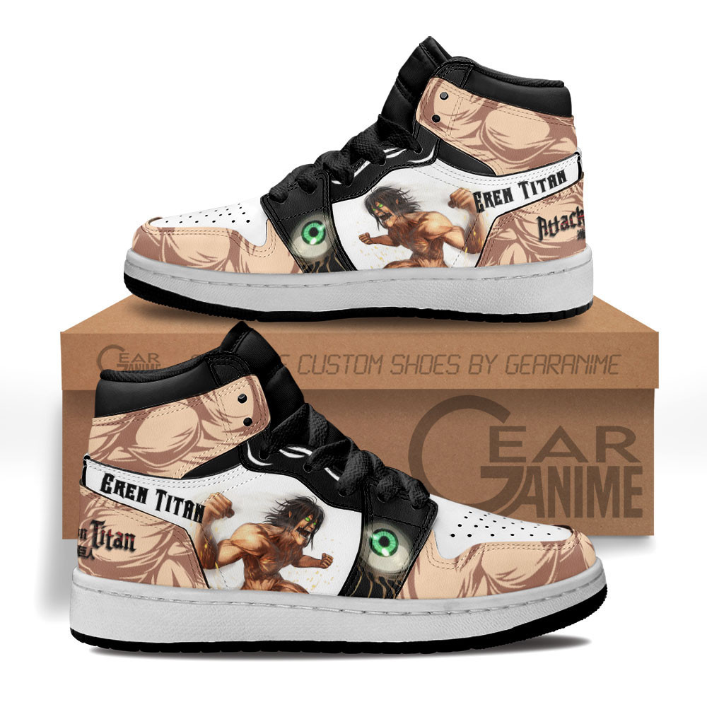 Armored Titan Custom Anime Kids High-Top Leather Sneakers