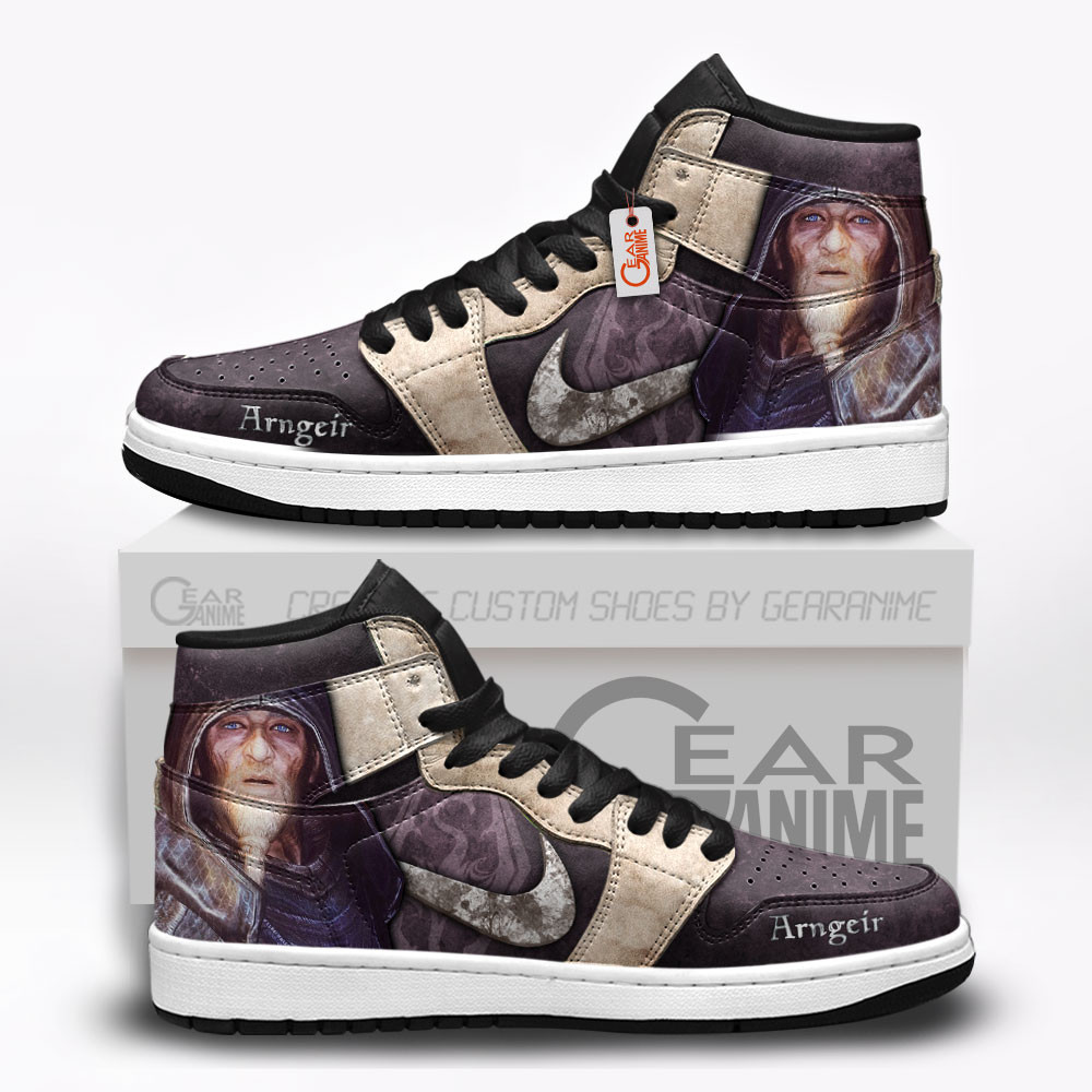 Arngeir Custom Gaming High-Top Leather Sneakers Elder Scrolls Custom Shoes