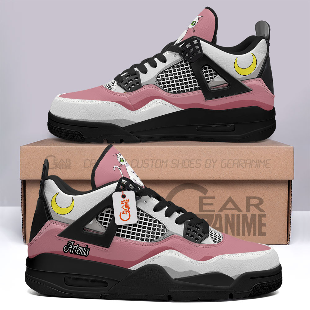 Artemis Cat Retro 4 Leather Sneakers Custom Name