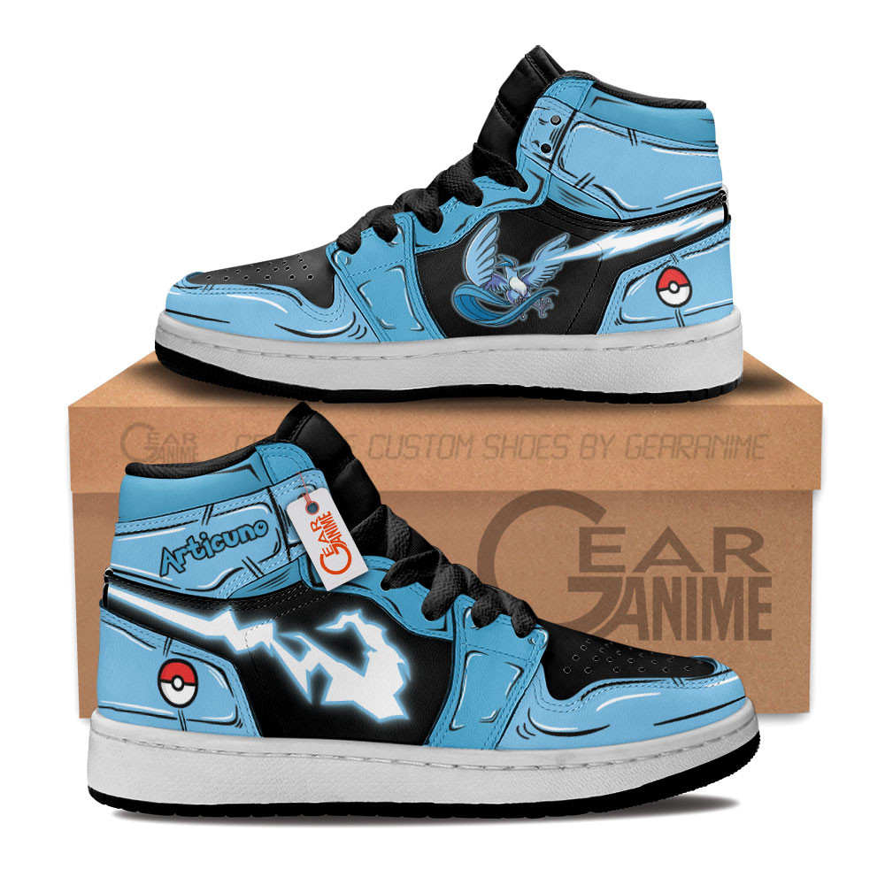 Articuno Custom Anime Kids High-Top Leather Sneakers Personalized