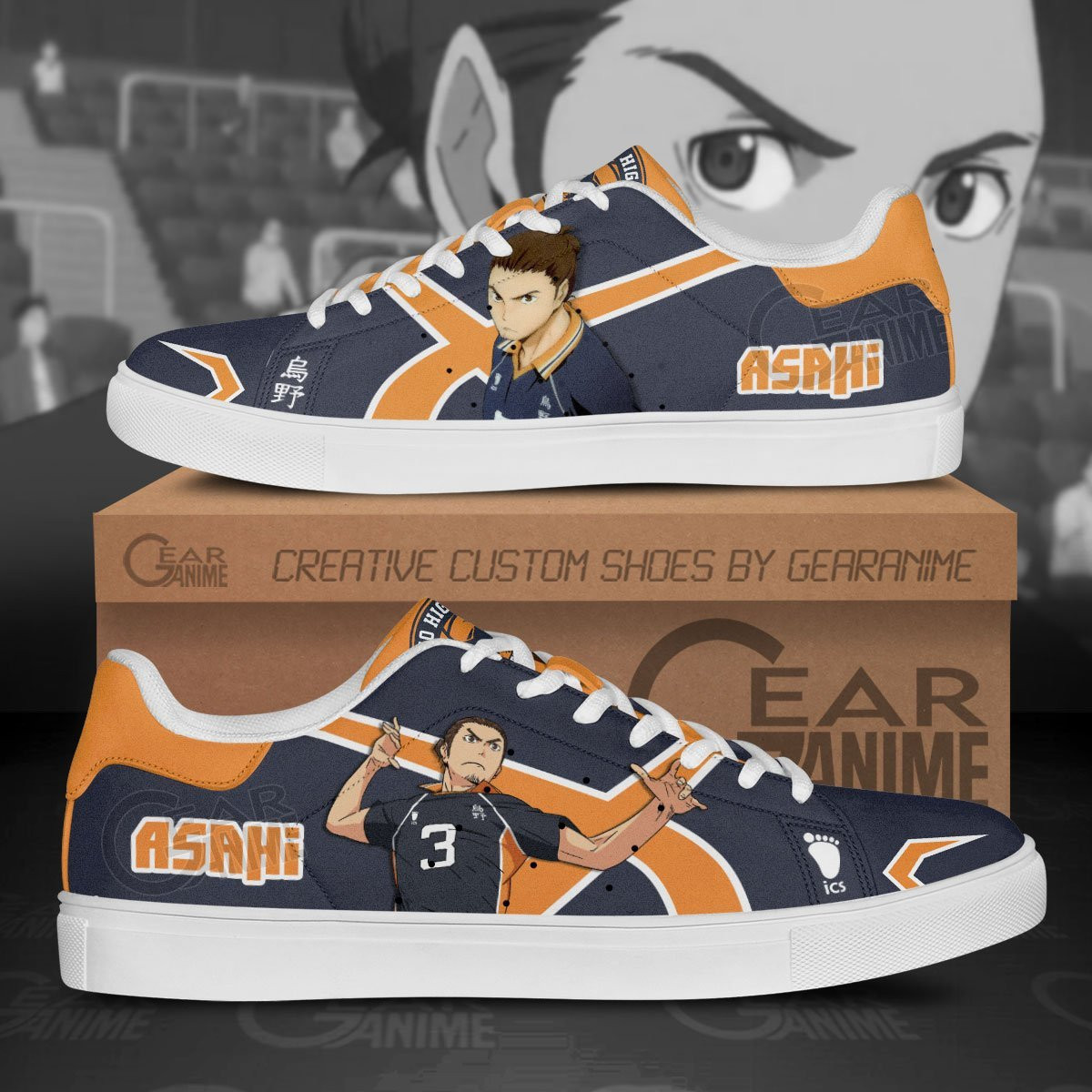 Asahi Azumane Custom Anime Classic Court Shoes