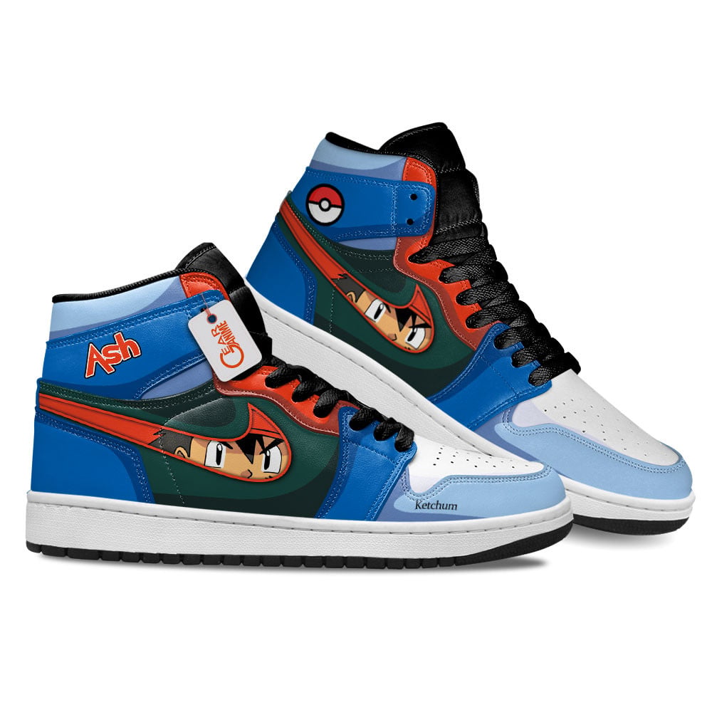 Ash Ketchum High-Top Leather Sneakers Custom Name