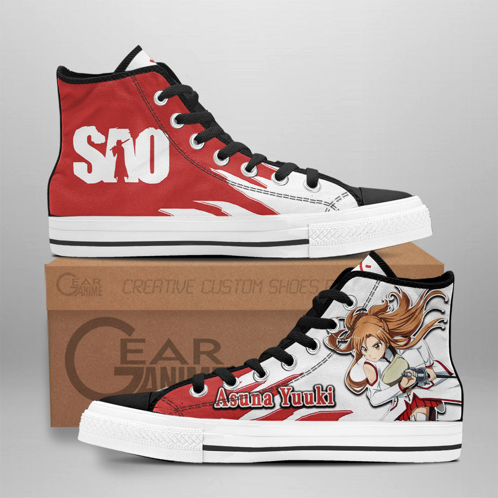 Asuna Yuuki Custom Anime High-Top Canvas Shoes