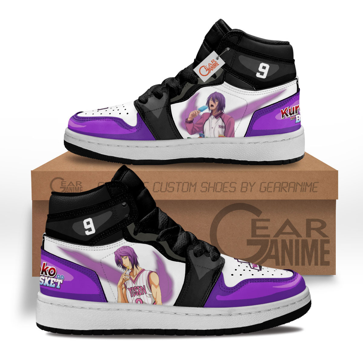 Atsushi Murasakibara Custom Anime Kids High-Top Leather Sneakers MV1302
