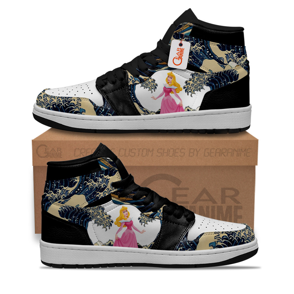 Aurora Kanagawa Great Wave Custom Movie High-Top Leather Sneakers