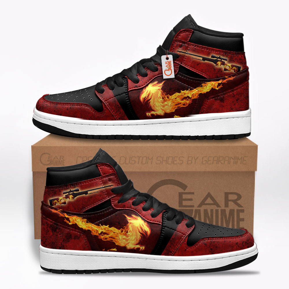 AWP Wildfire Custom Gaming High-Top Leather Sneakers Game C.S Skins