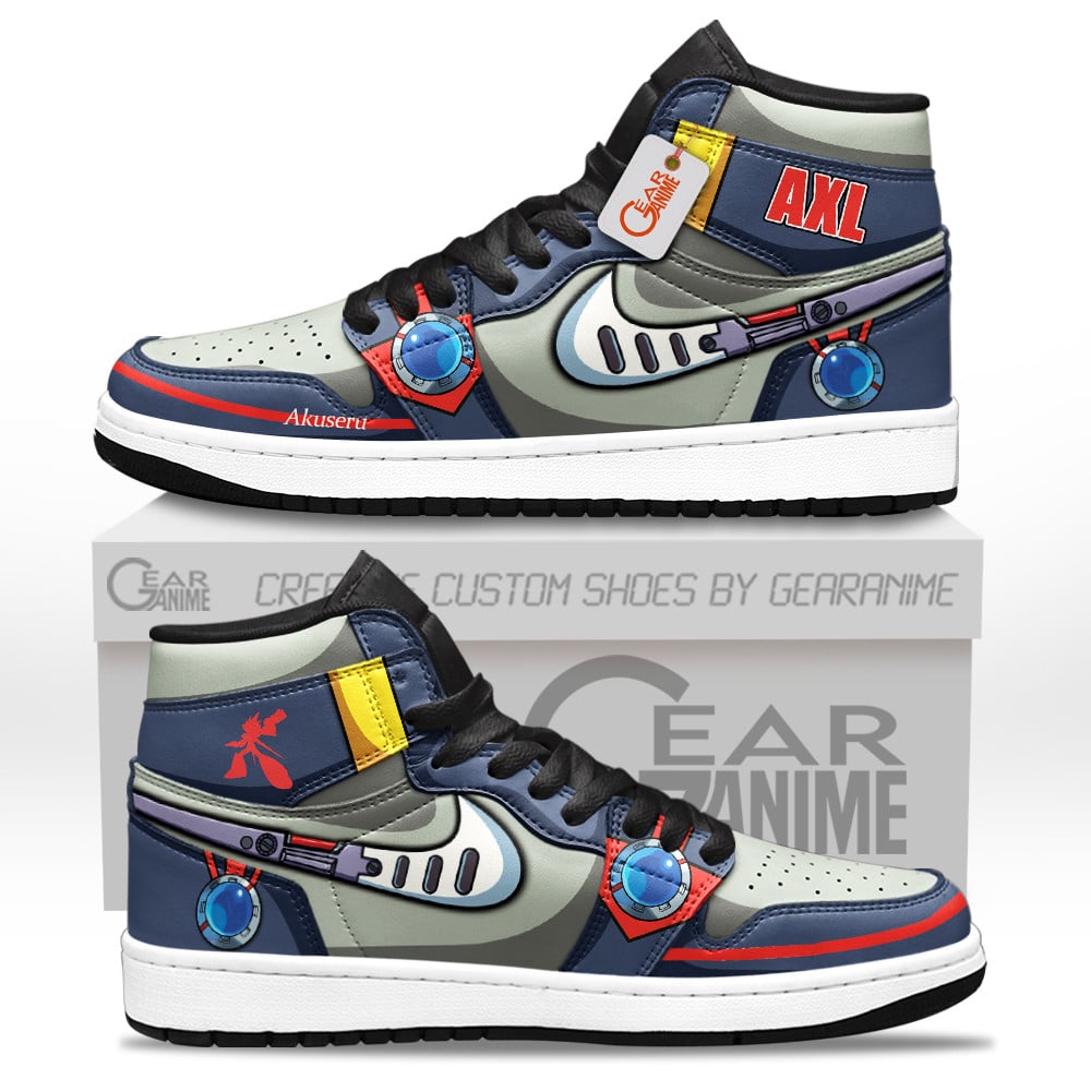 Axl Custom Gaming High-Top Leather Sneakers Mega Man Custom Shoes Personalized