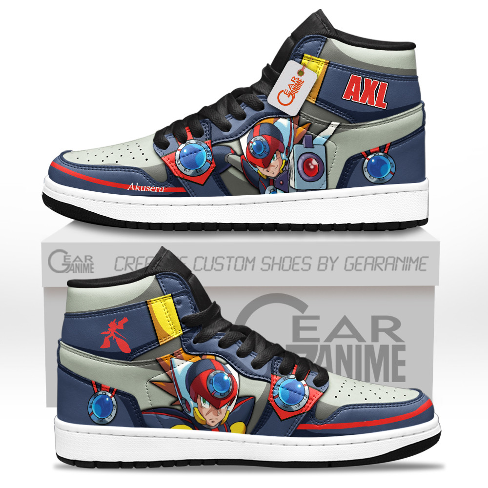 Axl Custom Gaming High-Top Leather Sneakers Mega Man Shoes Personalized