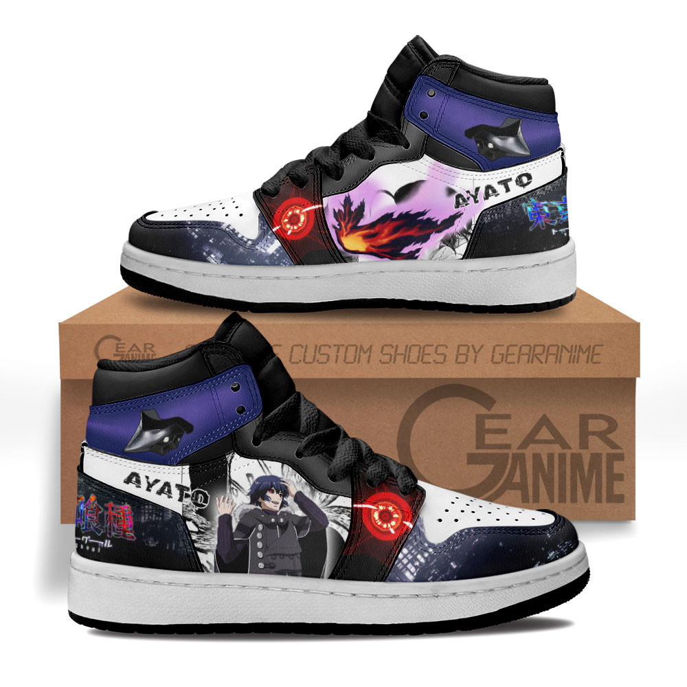 Ayato Kirishima Custom Anime Kids High-Top Leather Sneakers MV2802