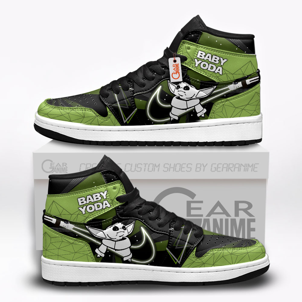 Baby Yoda Custom Movie High-Top Leather Sneakers