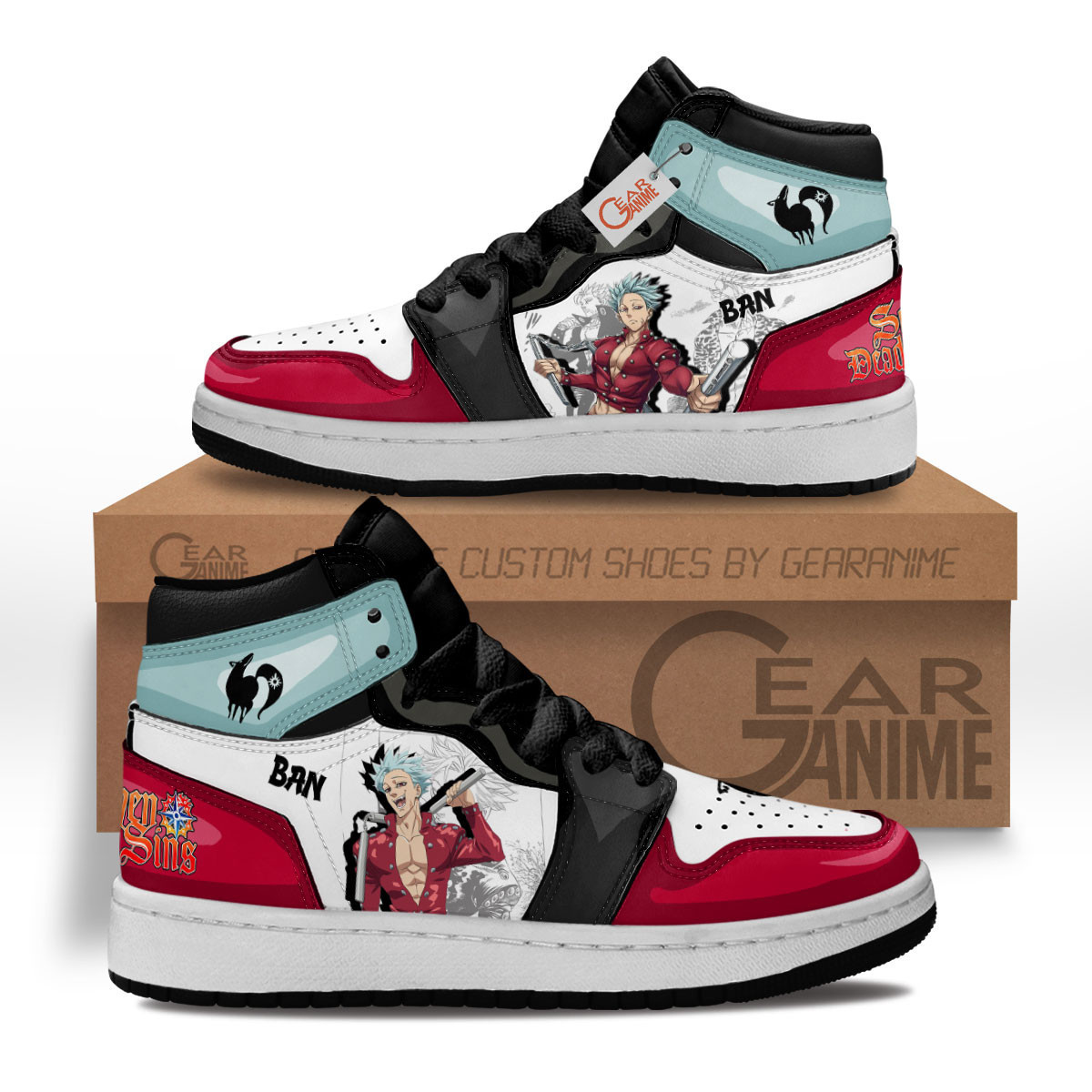 Ban Custom Anime Kids High-Top Leather Sneakers MV1503