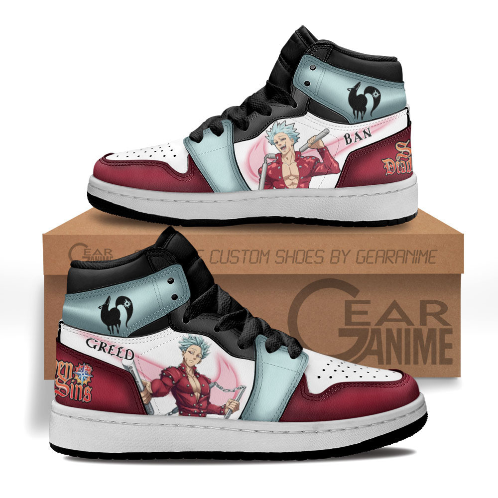 Ban Custom Anime Kids High-Top Leather Sneakers MV2102