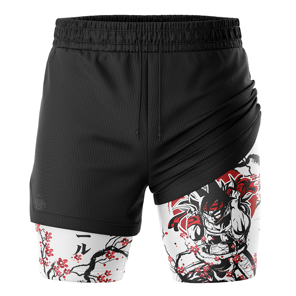 Bardock Cherry Blossom DBZ 2-in-1 Performance Shorts