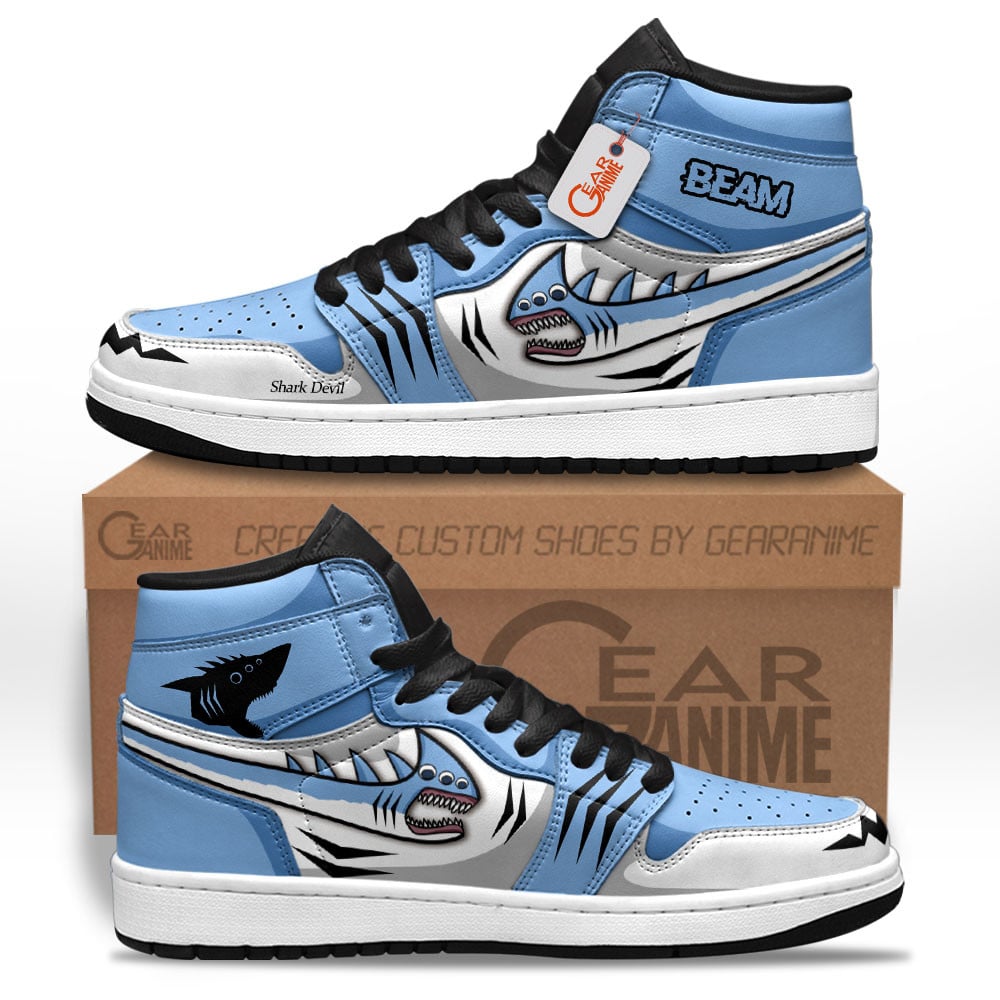 Beam Shark Devil High-Top Leather Sneakers Custom Name