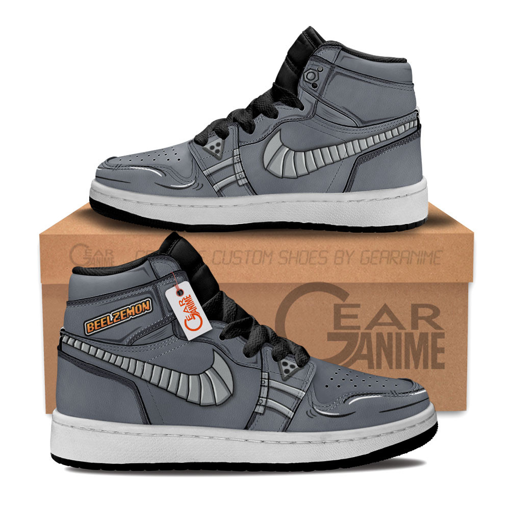 Beelzemon Custom Anime Kids High-Top Leather Sneakers