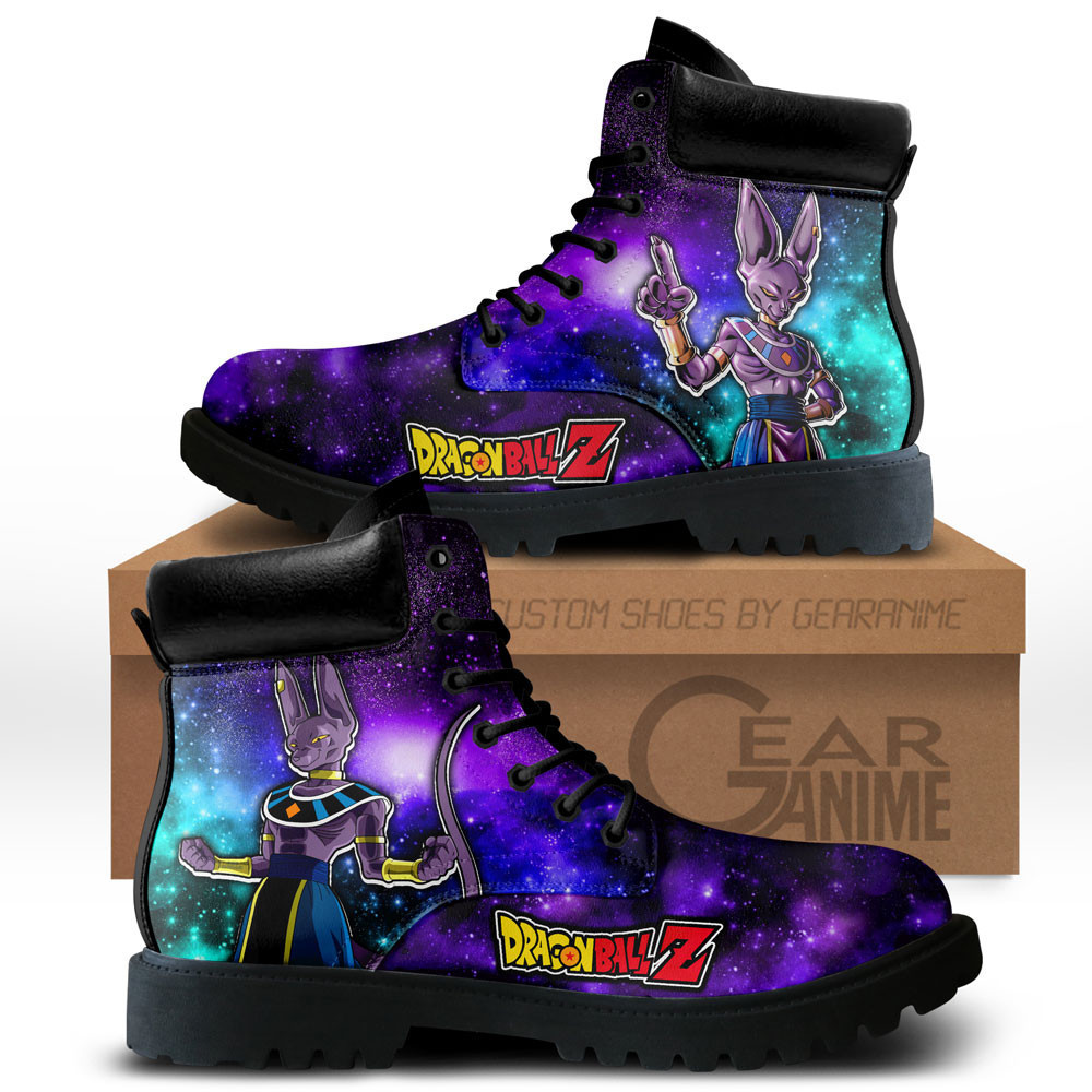 Beerus Custom Anime Combat Boots Galaxy Style