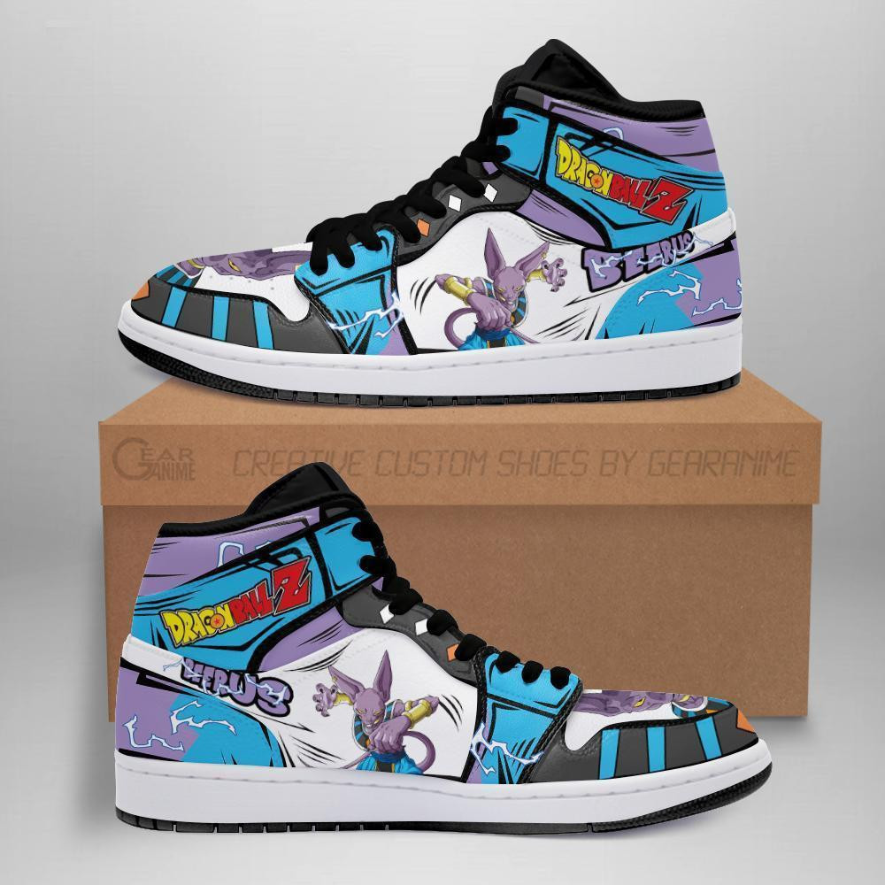 Beerus Custom Anime High-Top Leather Sneakers