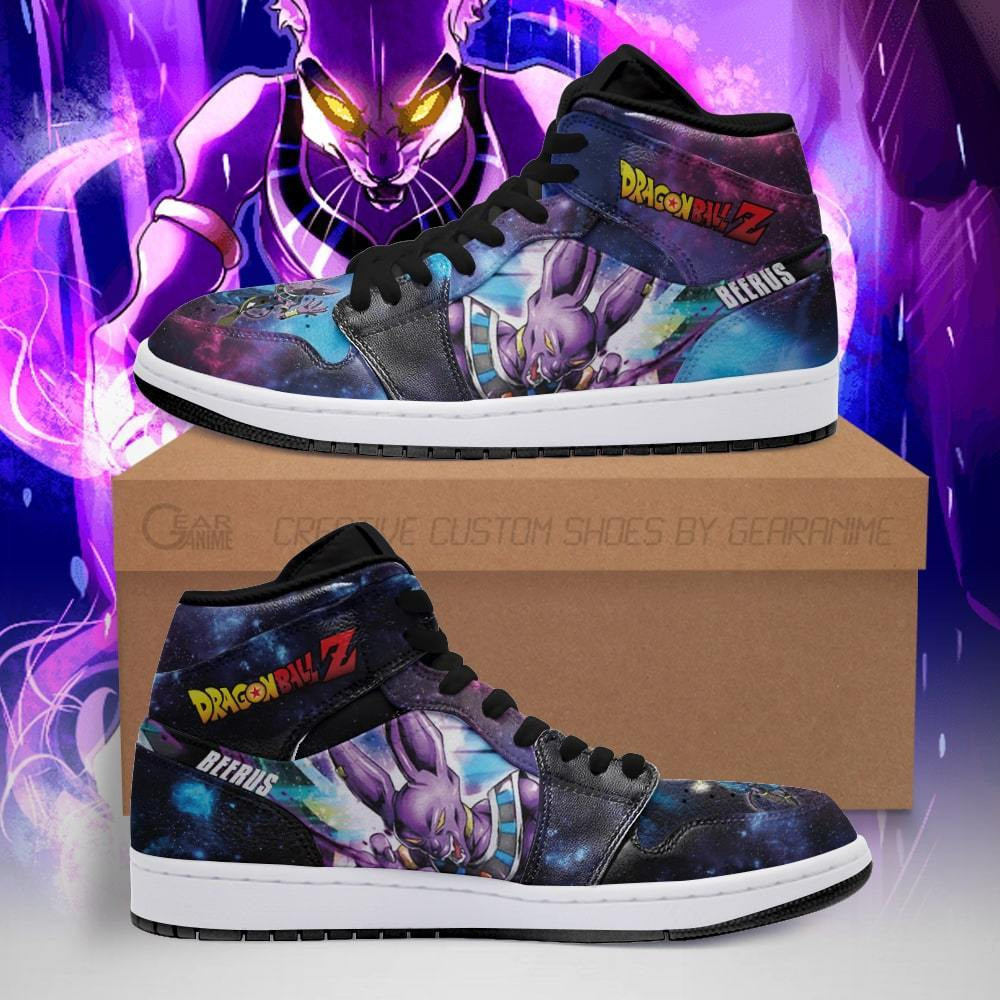 Beerus Custom Anime High-Top Leather Sneakers Galaxy PT04