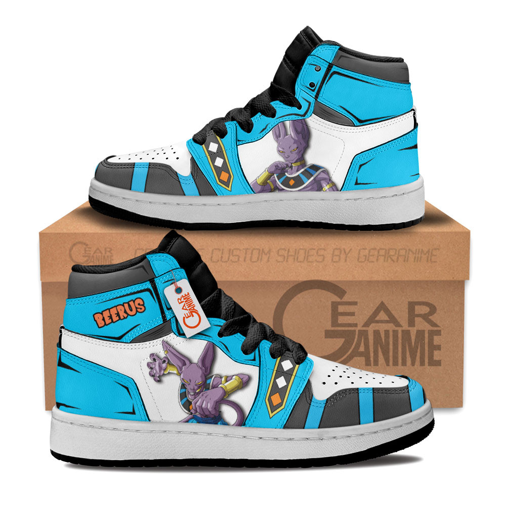 Beerus Custom Anime Kids High-Top Leather Sneakers Personalized
