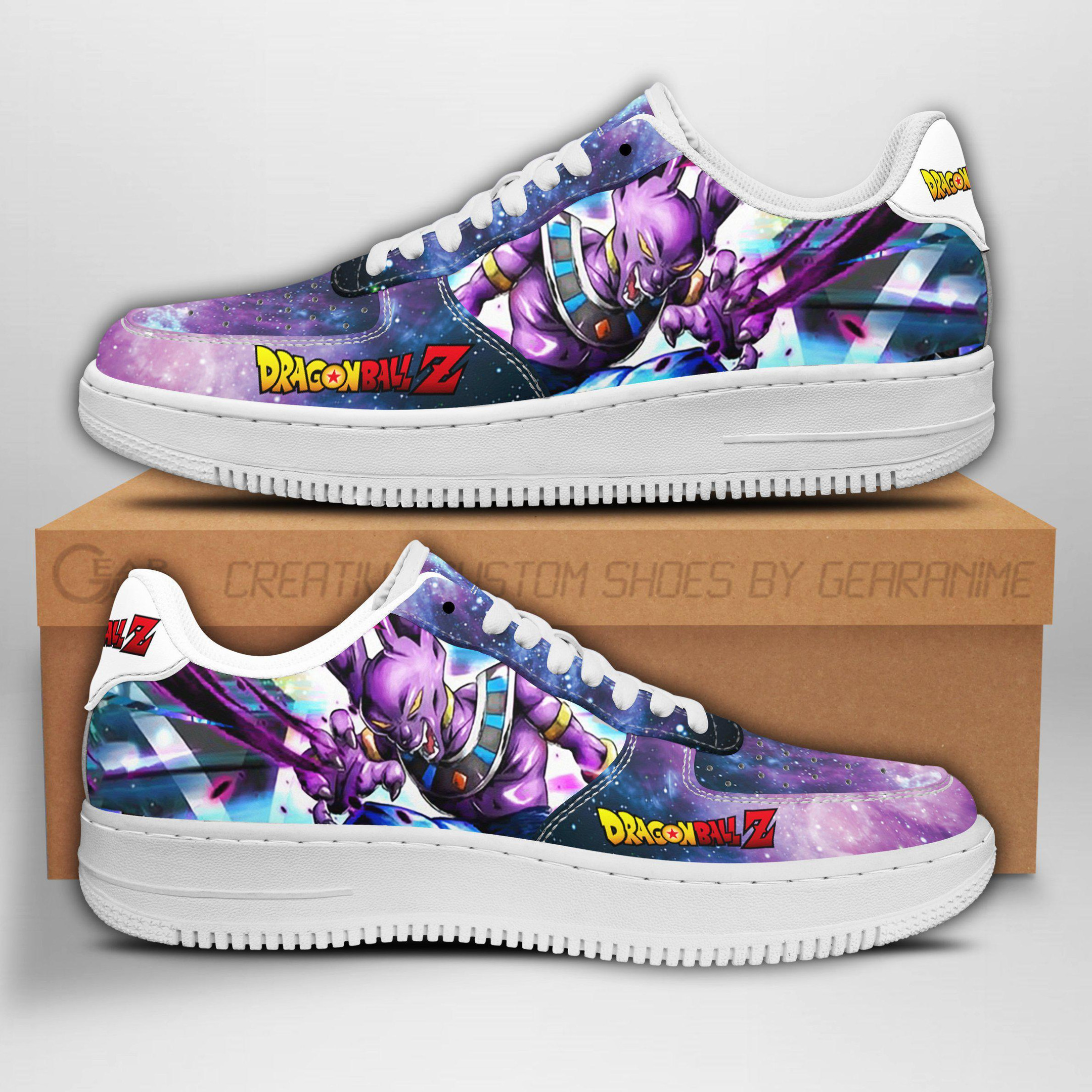 Beerus Custom Anime Low-Top Leather Sneakers