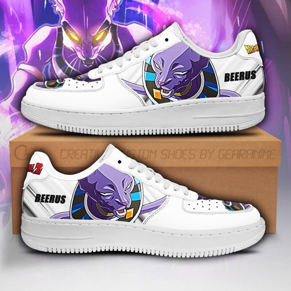 Beerus Custom Anime Low-Top Leather Sneakers