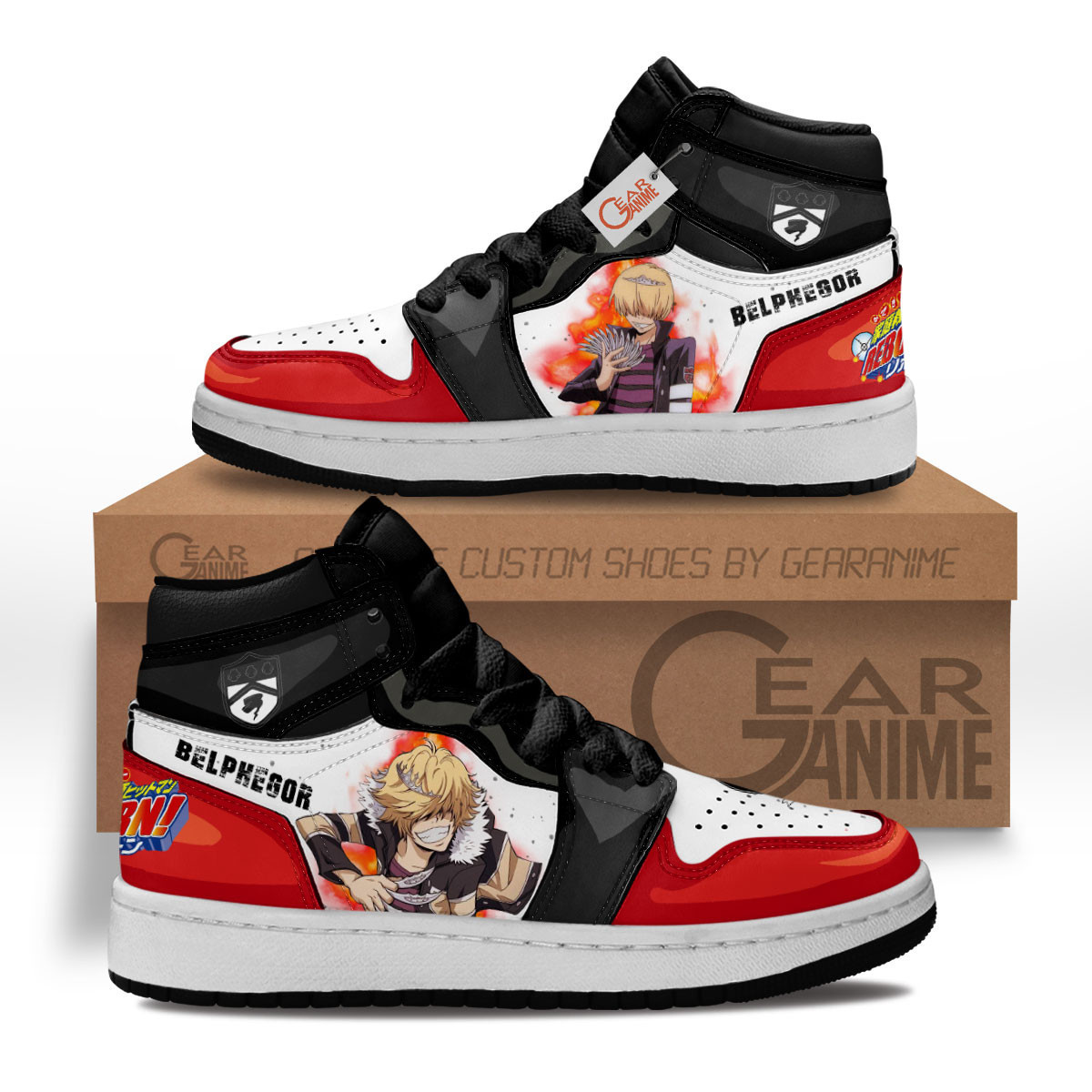 Belphegor Custom Anime Kids High-Top Leather Sneakers