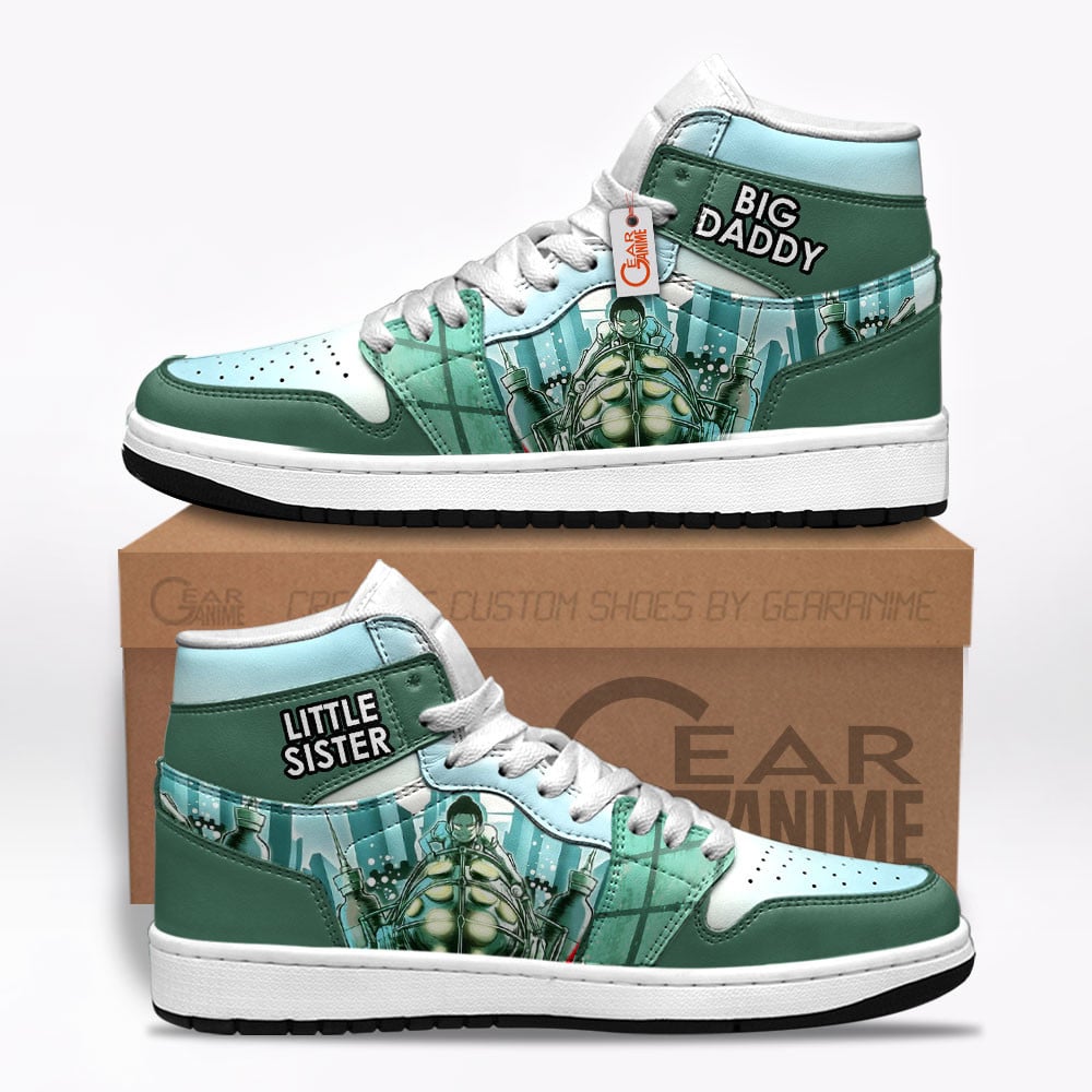 Big Daddy and Little Sister Custom Gaming High-Top Leather Sneakers
