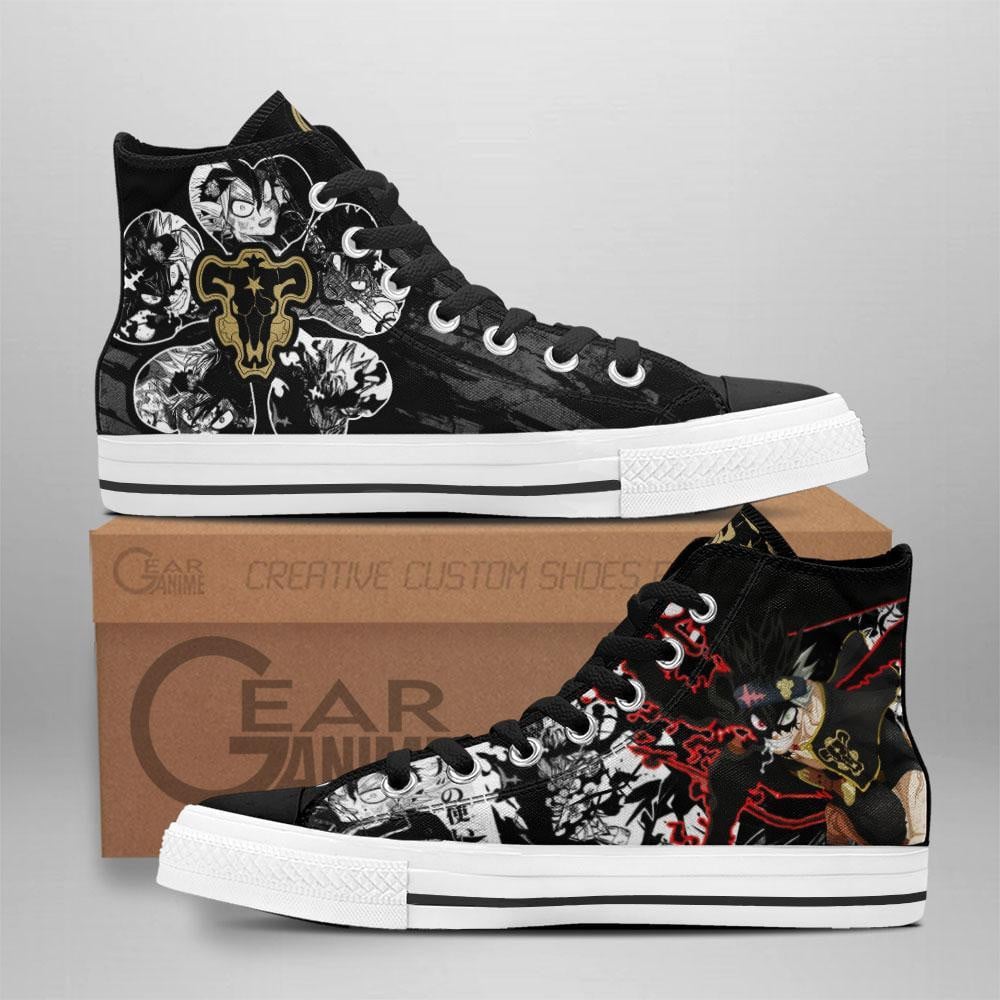 Black Bull Asta Custom Anime High-Top Canvas Shoes Devil Form