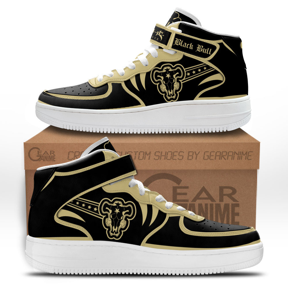 Black Bull Custom Anime Mid-Top Leather Sneakers