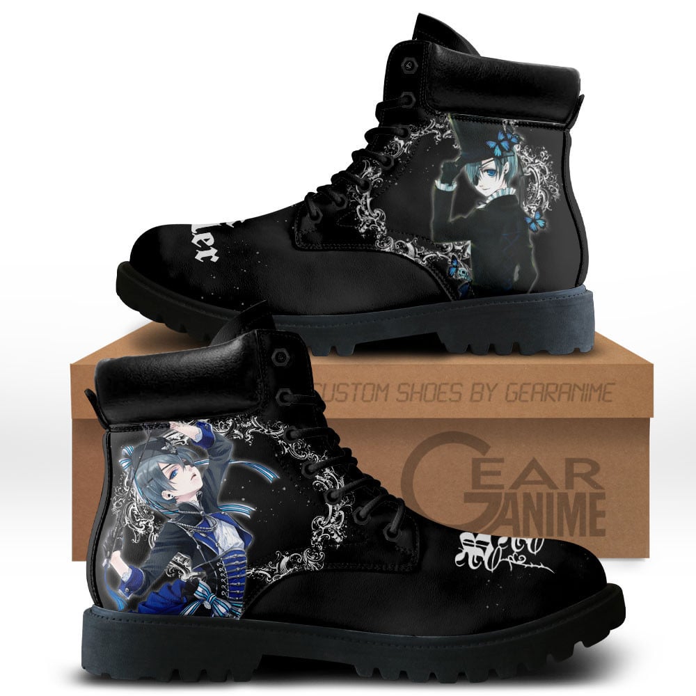 Black Butler Ciel Phantomhive Custom Anime Combat Boots MV2811