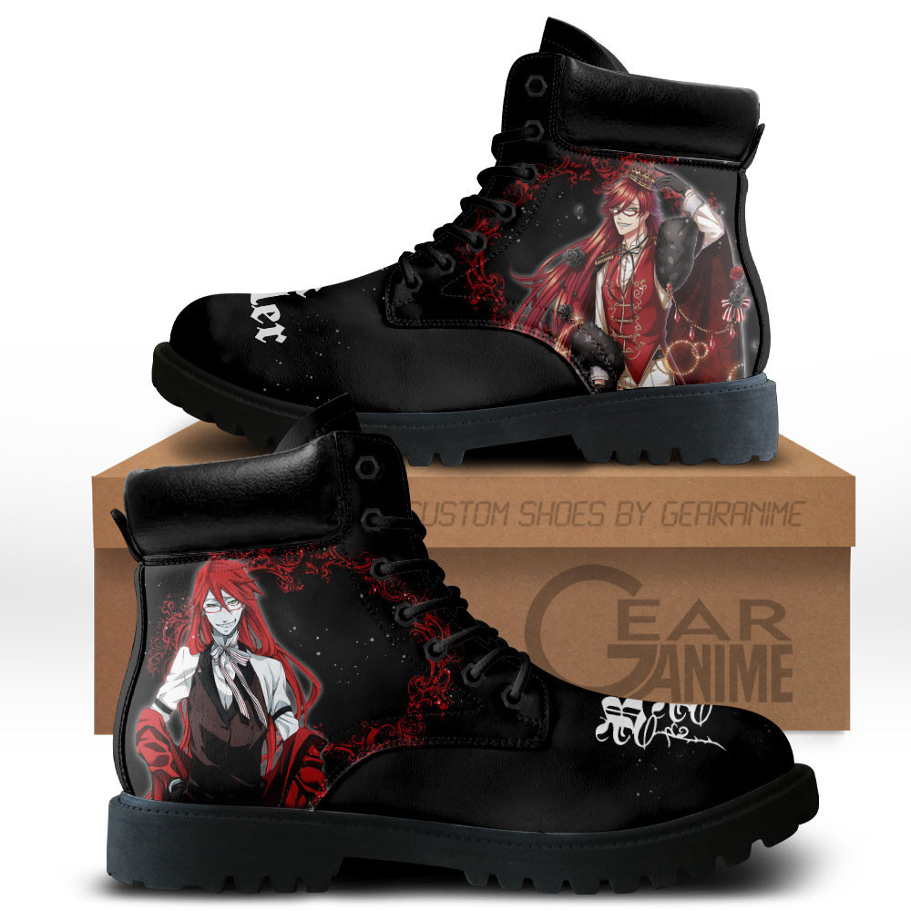 Black Butler Grell Sutcliff Custom Anime Combat Boots MV2811