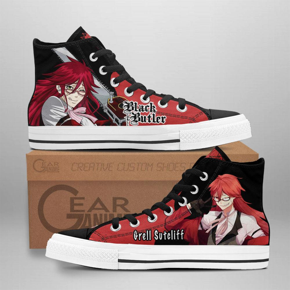 Black Butler Grell Sutcliff Custom Anime High-Top Canvas Shoes NTT041