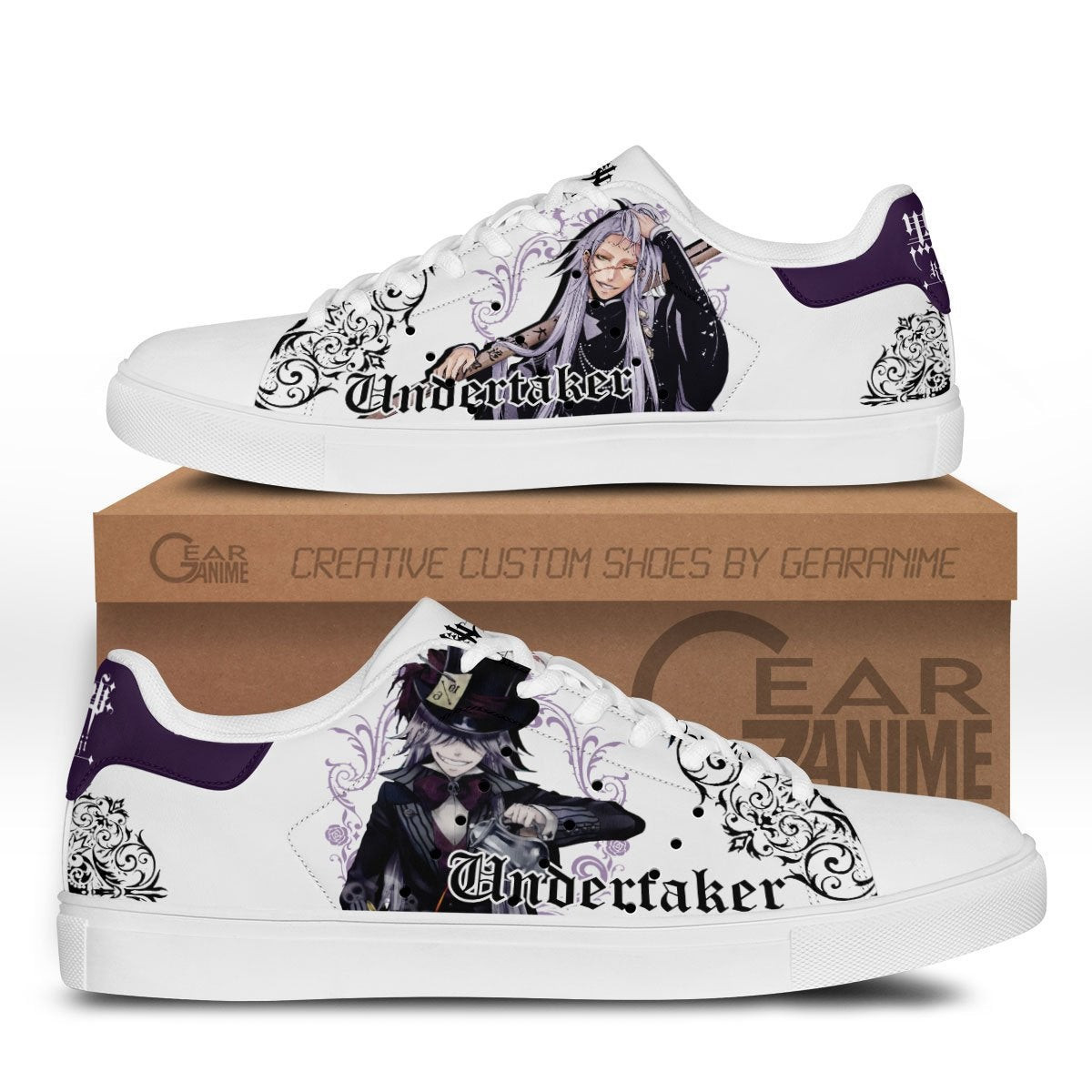Black Butler Undertaker Custom Anime Classic Court Shoes