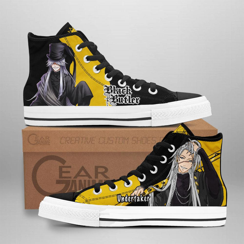 Black Butler Undertaker Custom Anime High-Top Canvas Shoes NTT041