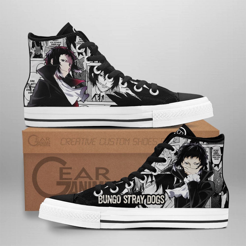Black-Fanged Hellhound Akutagawa Ryunosuke Custom Anime High-Top Canvas Shoes