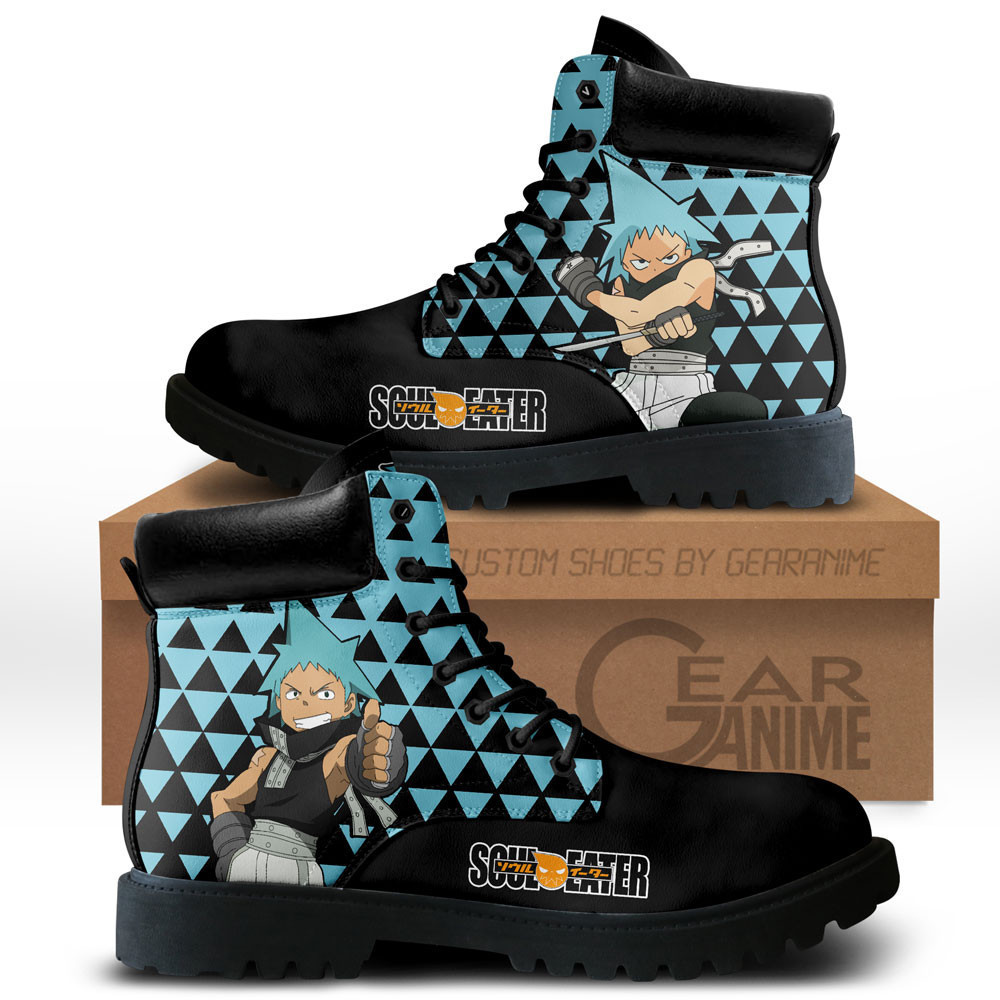 Black Star Custom Anime Combat Boots NTT121